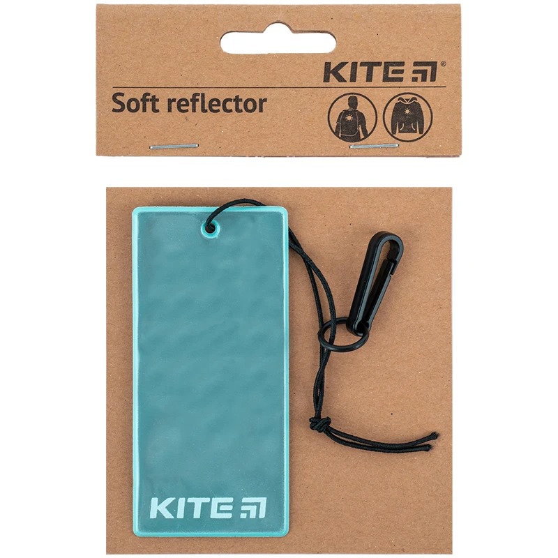 Keychain-pendant soft reflective rectangular "Kite" /K23-109-3/ mint (1/24)