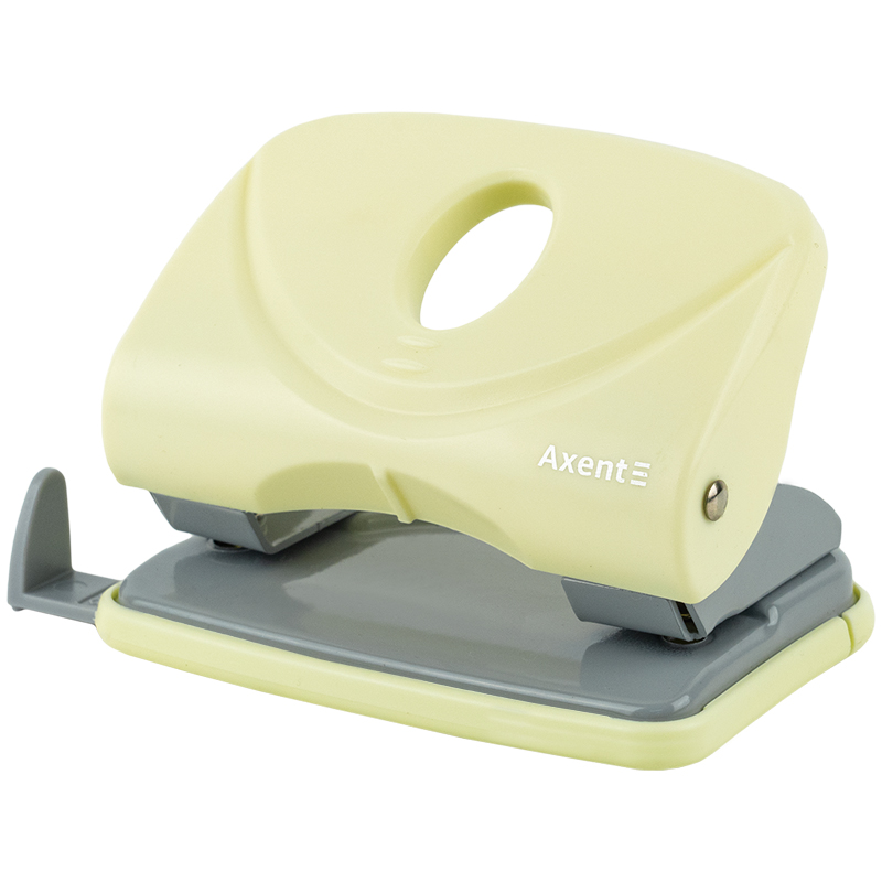 Hole punch 20 sheets. "Axent" /3820-08-A/ Welle-2 with plastic top, Pastelini, yellow (1/12/96)