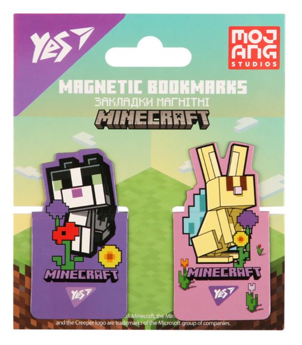 Закладка-магніт "YES" /708446/ "Minecraft.Spring", висікання, 2 шт (1/10/50)