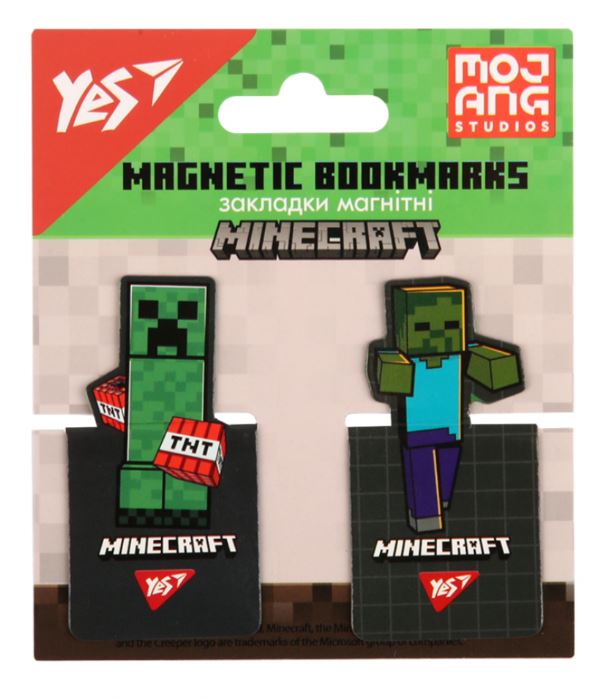 Закладка-магніт "YES" /708397/ "Minecraft", висікання, 2 шт (1/10/50)