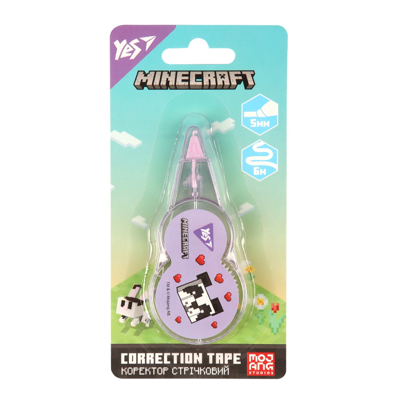 Коректор стрічковий "YES" /340121/ "Minecraft.Spring" 5мм*6м (1/24/576)