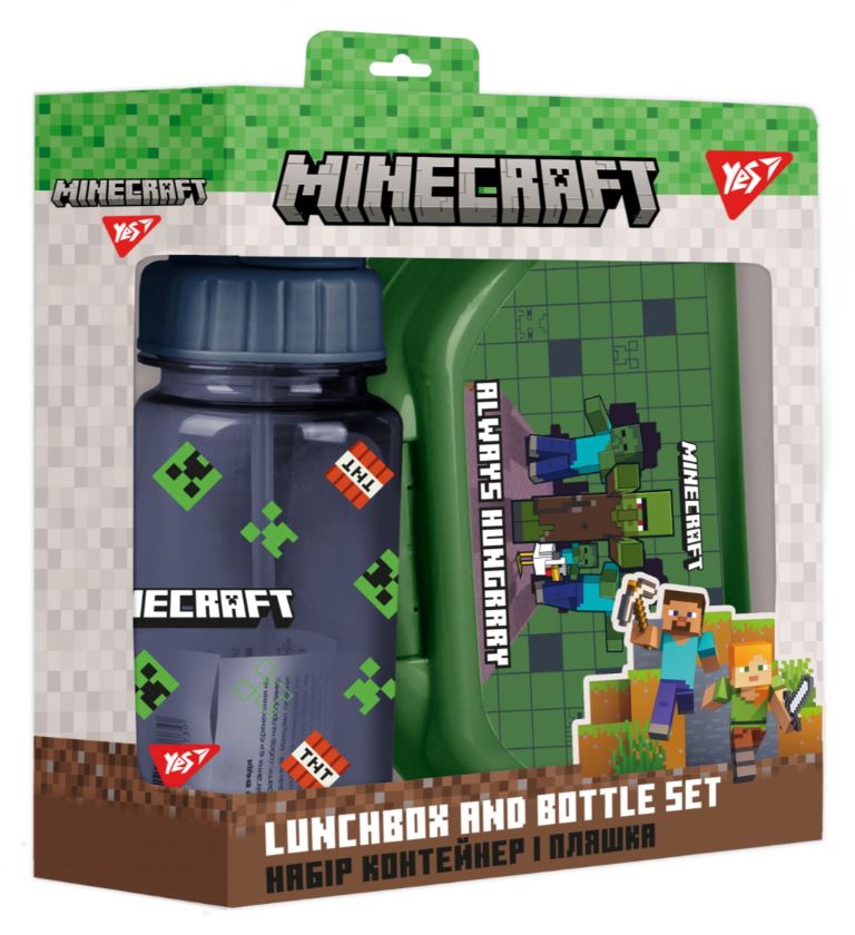 Набір подарунковий "YES" /450144/ 2 предмети: ланчбокс, пляшка "Minecraft"