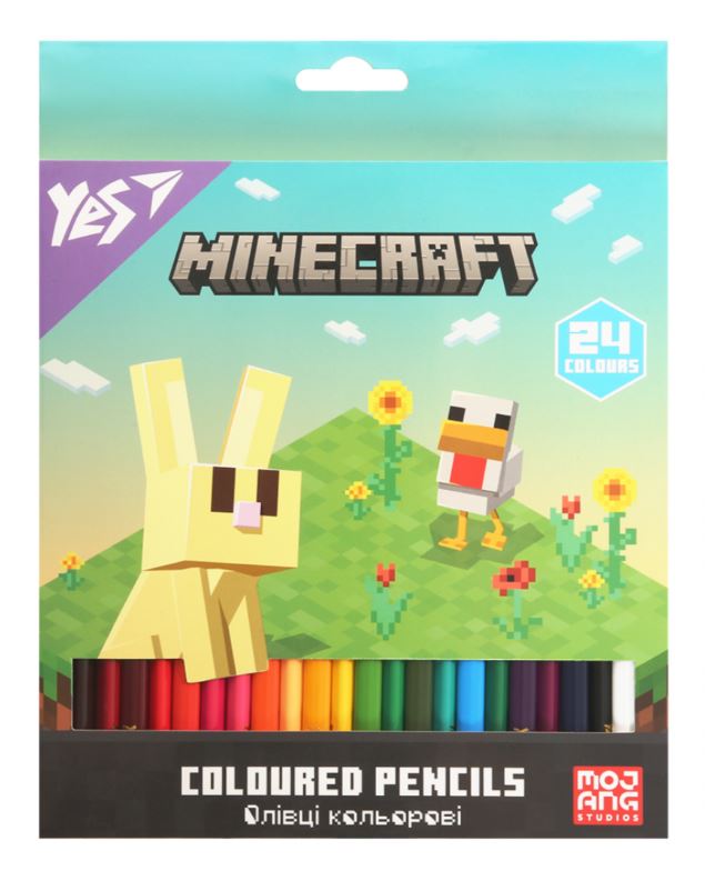 Colored pencils "Yes" 24 pcs. /290776/ "Minecraft.Spring" (1/6/120)