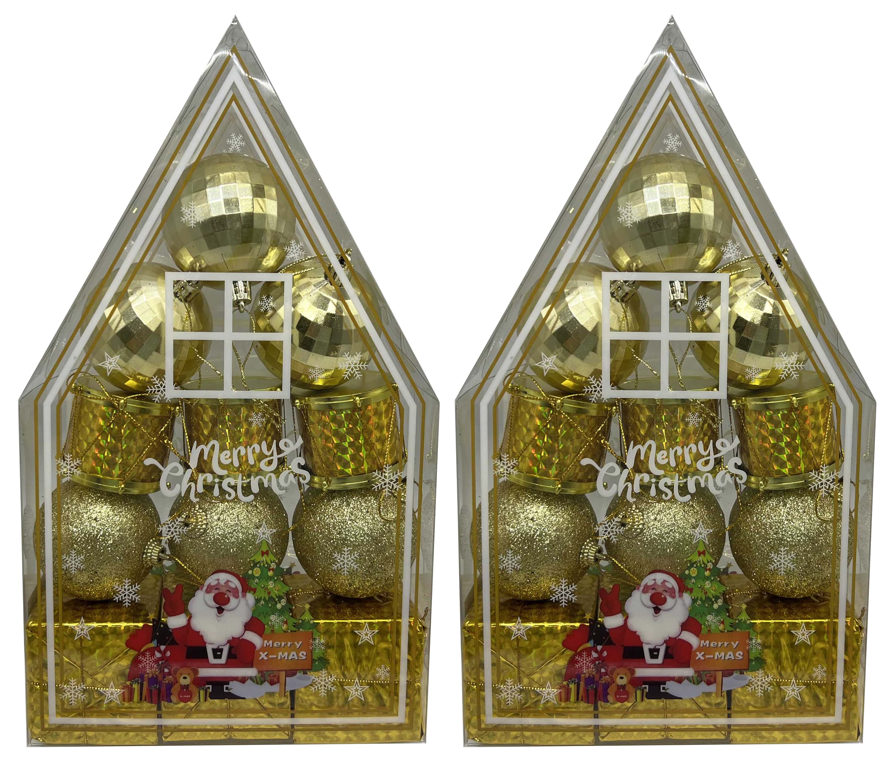 Set of New Year's balls /207/ d-6 cm 12 pcs/pack, gold in the house (1/60)