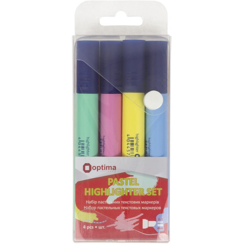 Set text. marker. 4 pcs "Optima" /O15829/ pastel. thickness 1-4.5 mm (1/78)