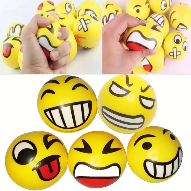 Shaped ball "JO" /9679-7.6/ "Smile" 7.6 cm, mix (12)