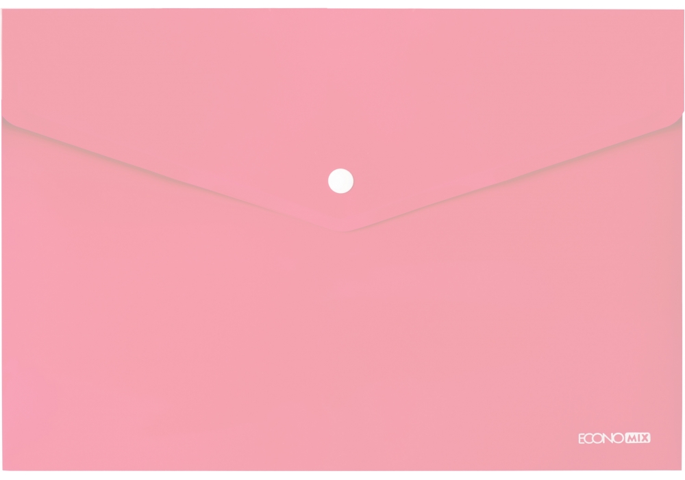 Button envelope folder A4 "ECONOMIX" /E31301-89/ 180μm, opaque, gloss, pastel pink (12/120)