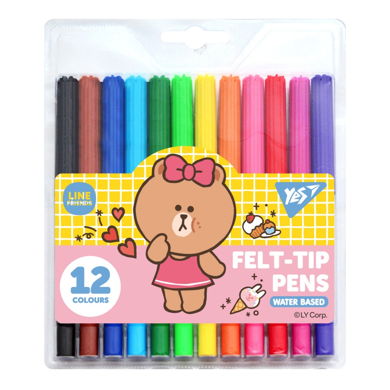 Felt-tip pens "YES" 12 pcs. /650546/ "Line Friends" (1/12/192)