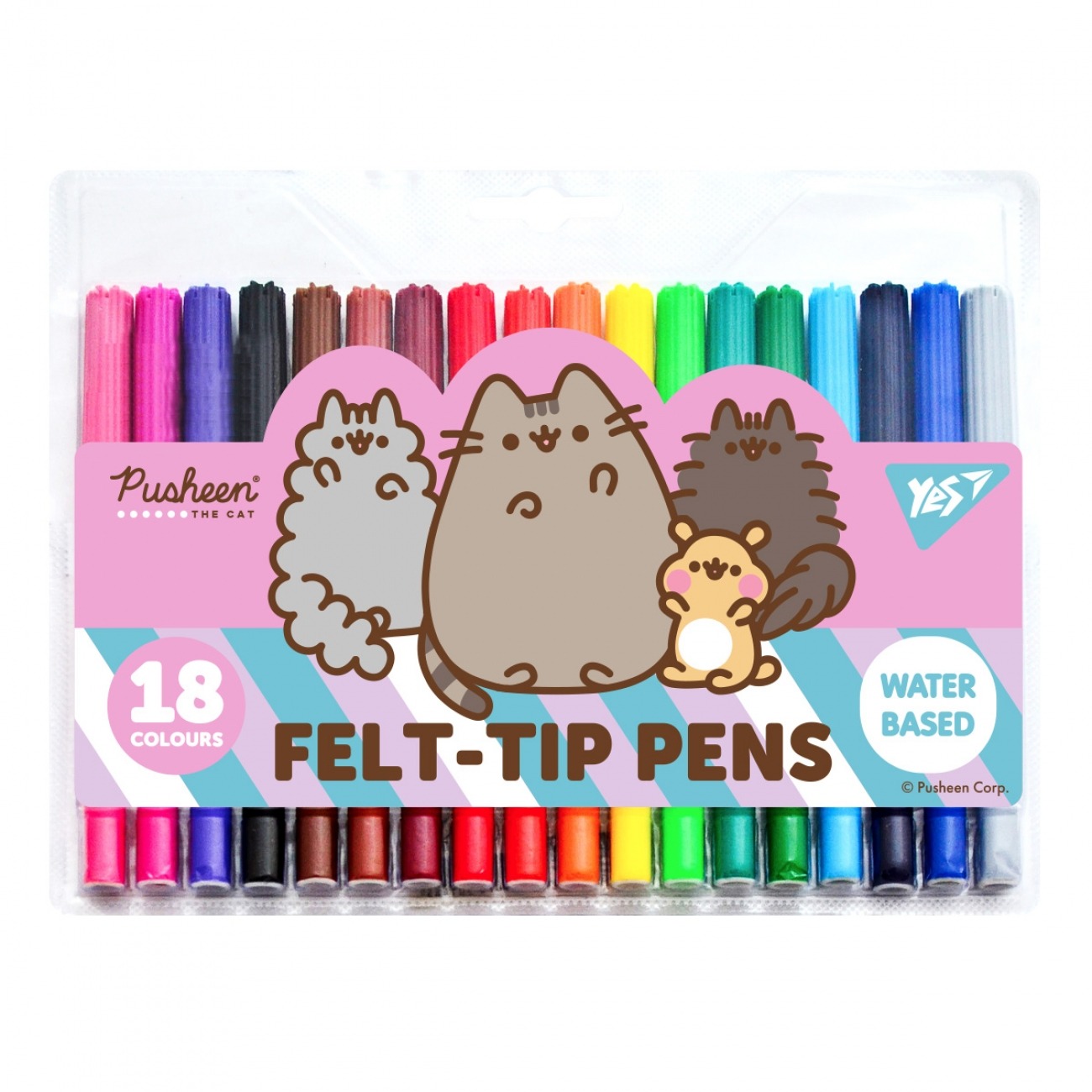 Felt-tip pens "YES" 18 pcs. /650550/ "Pusheen friends" (1/12/144)