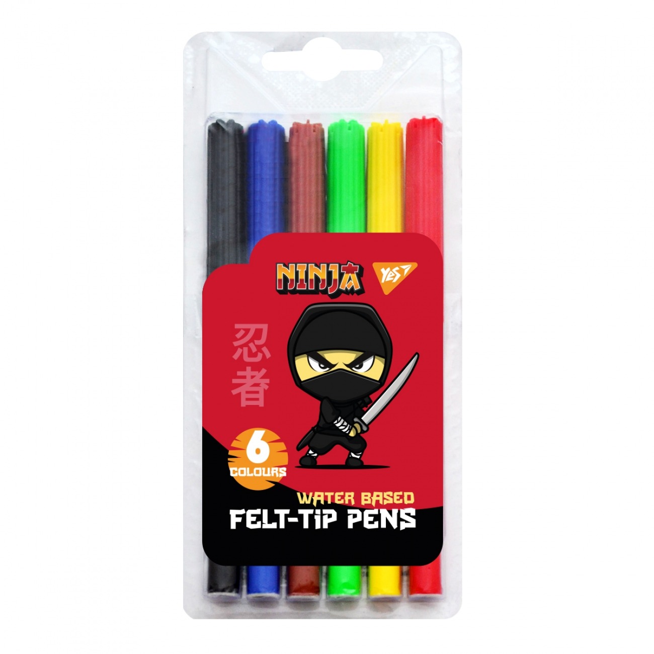 "YES" felt-tip pens 6 pcs. /650527/ "Ninja" (1/24/384)
