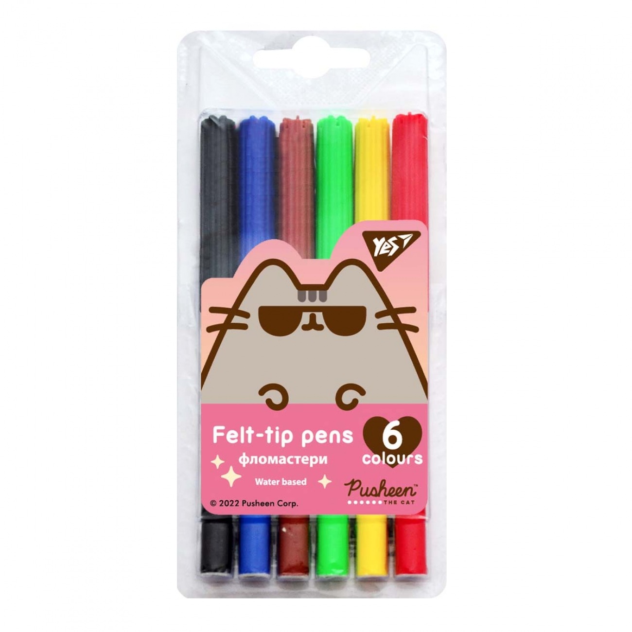"YES" felt-tip pens 6 pcs. /650528/ "Pusheen" (1/24/384)