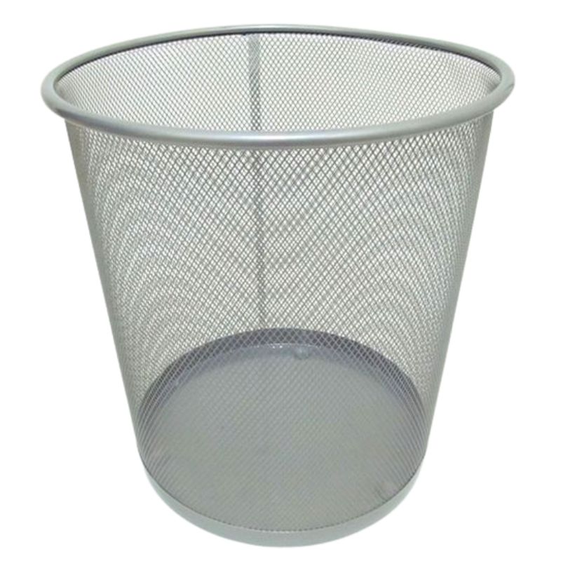 Paper basket round /2089-S/ 27x24cm, metal. silver mix (1/24)