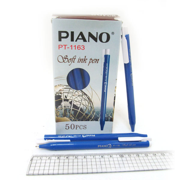 Automatic oil pen "PIANO" PT-1163-C blue, transparent (50)