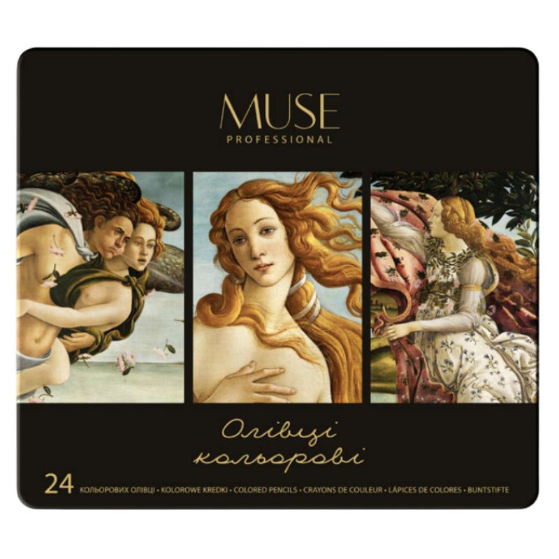 Colored pencils "MUSE" 24 pcs. /101M-24/ round, in a metal case (1/6)