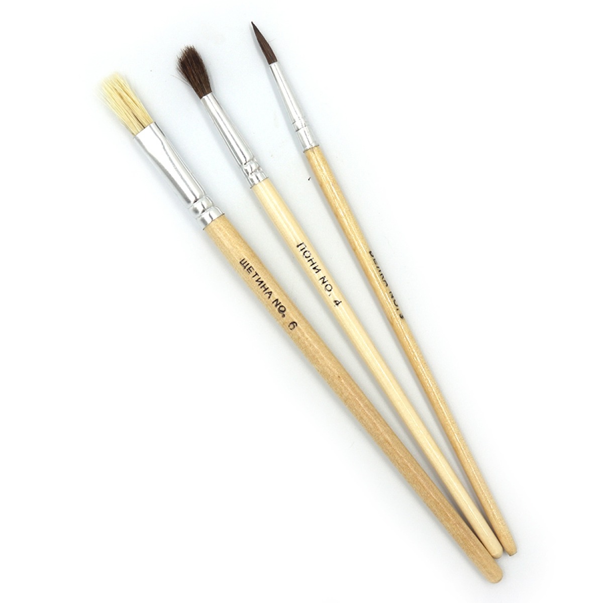 Set of brushes "Royal-Art" /RA-7698/1923/ 3 pcs (squirrel 3 round, pony 4 round, bristle 6 flat) (1/20/120/720)