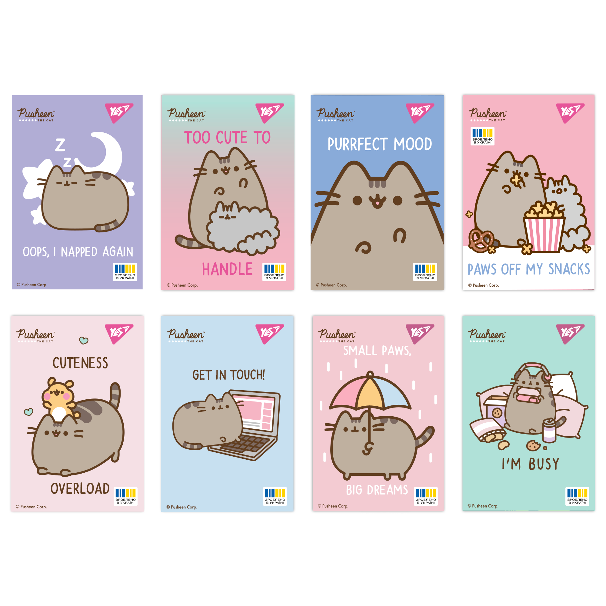 Блокнот А7/48 # склейка "YES" /152111/ Pusheen (1/40/320)