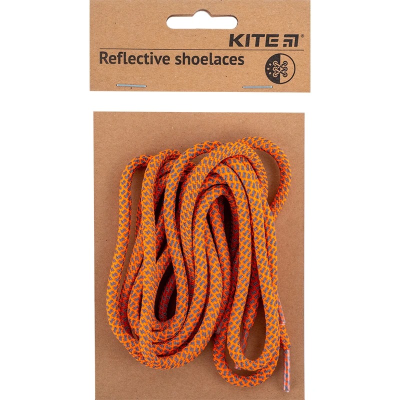 Reflective shoelaces "Kite" /K23-128-2/ orange, 2 pcs in a pack (1/24)