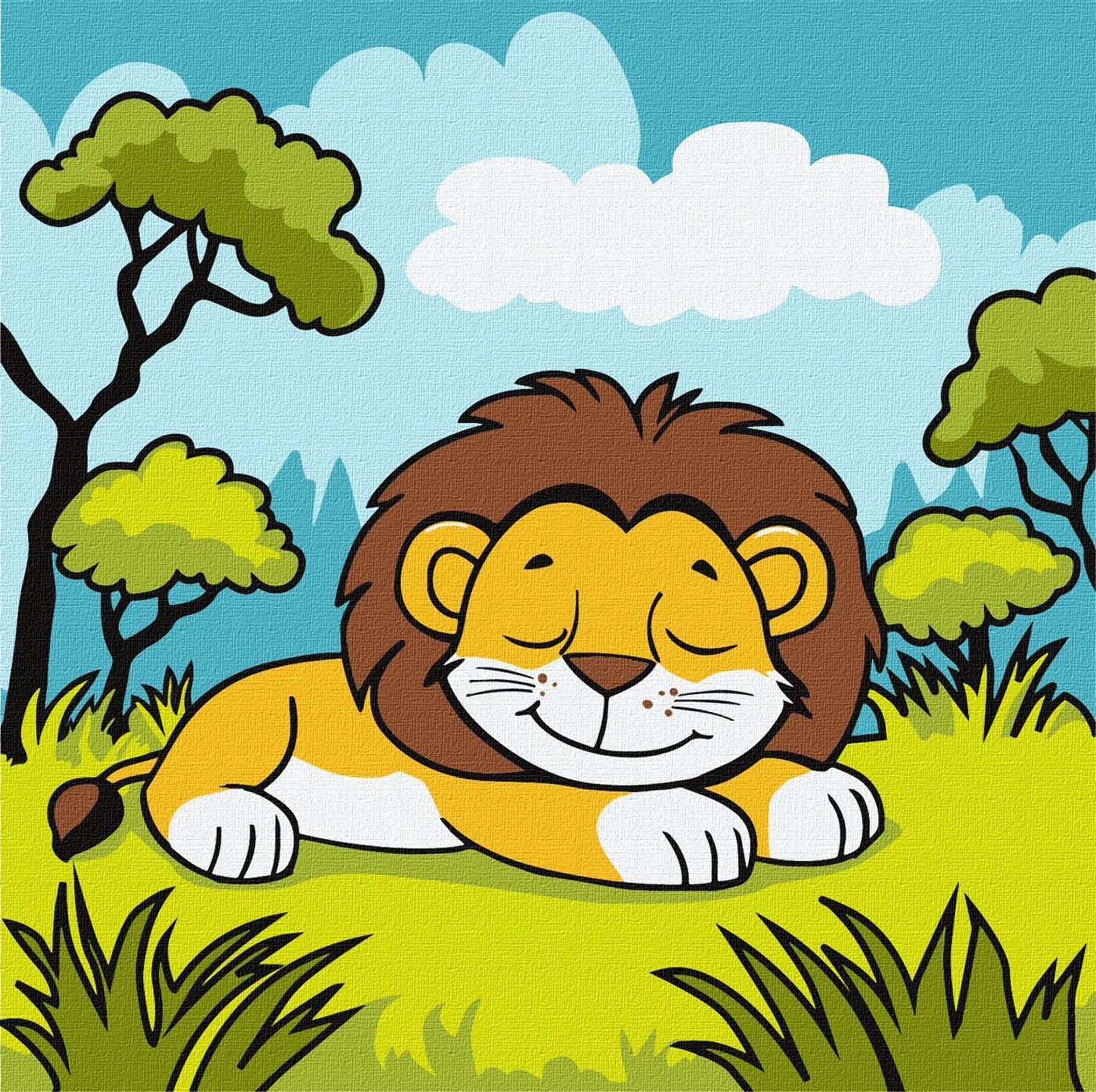 Painting by numbers "Ideyka" /KHO1087/ "Lion in the savannah" 25*25cm