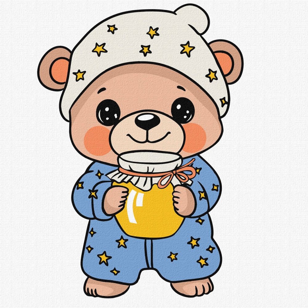 Painting by numbers "Ideyka" /KHO1094/ "Bear in pyjamas" 25*25cm