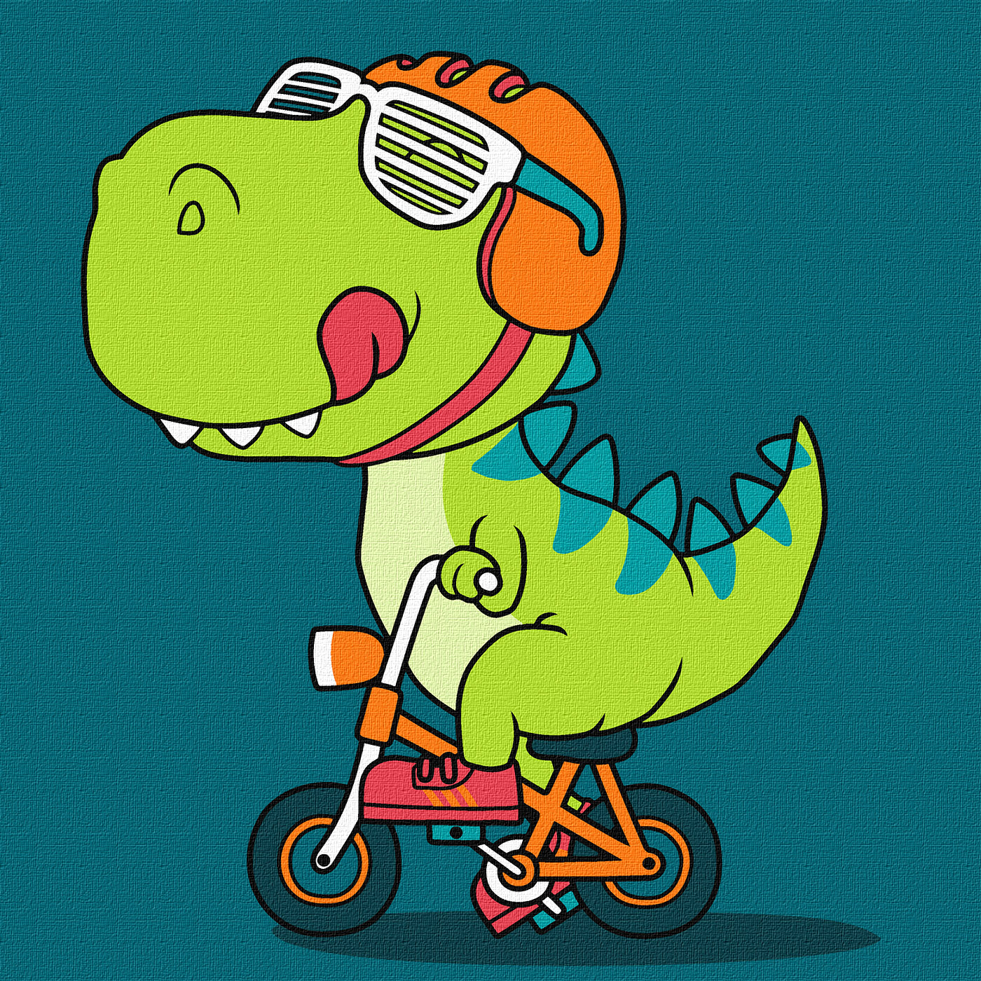 Paint by number "Ideyka" /KHO1198/ "Dinosaur on a bicycle" 25*25 cm