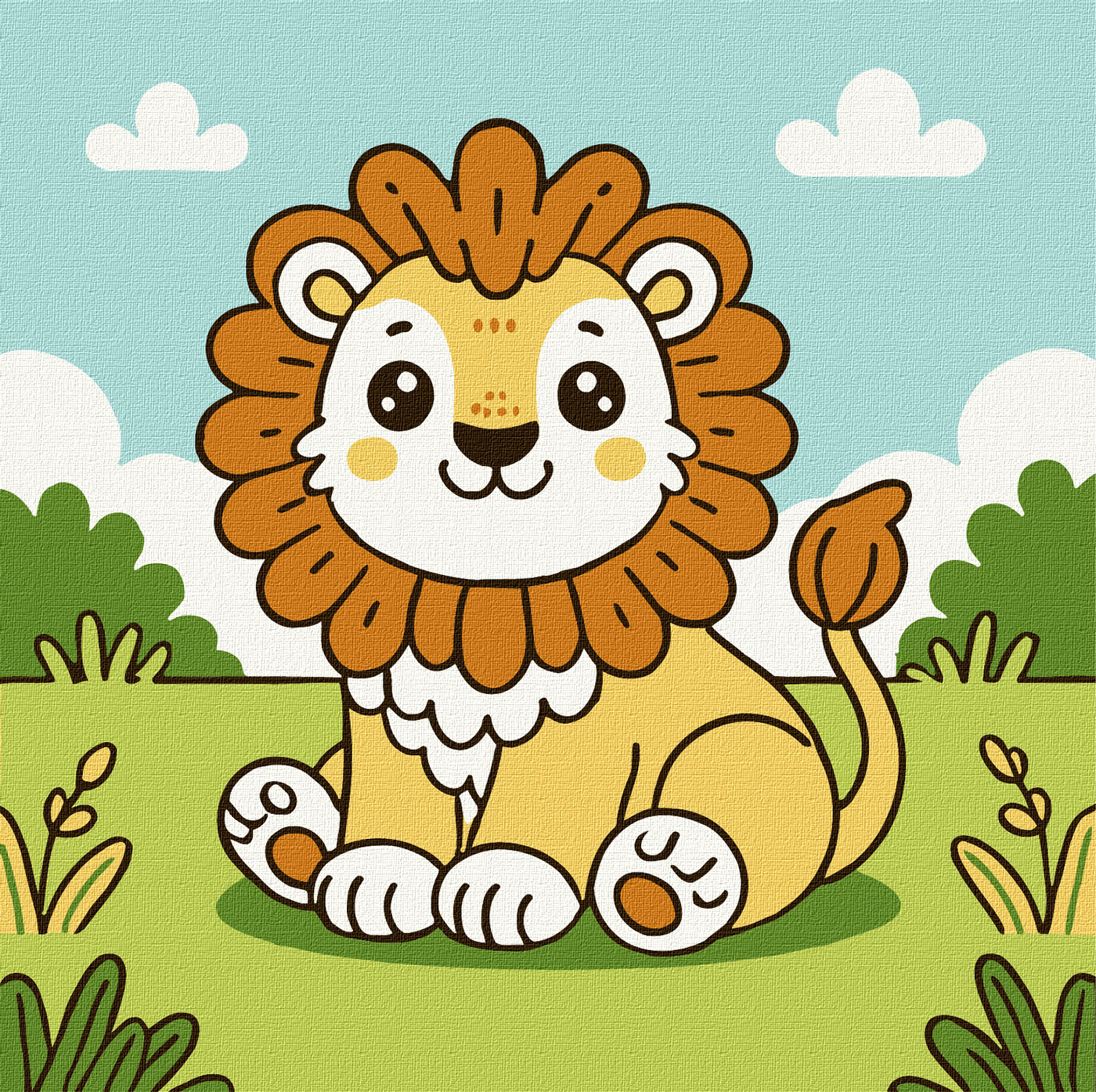 Painting by numbers "Ideyka" /KHO1228/ "Jolly lion" 25*25cm