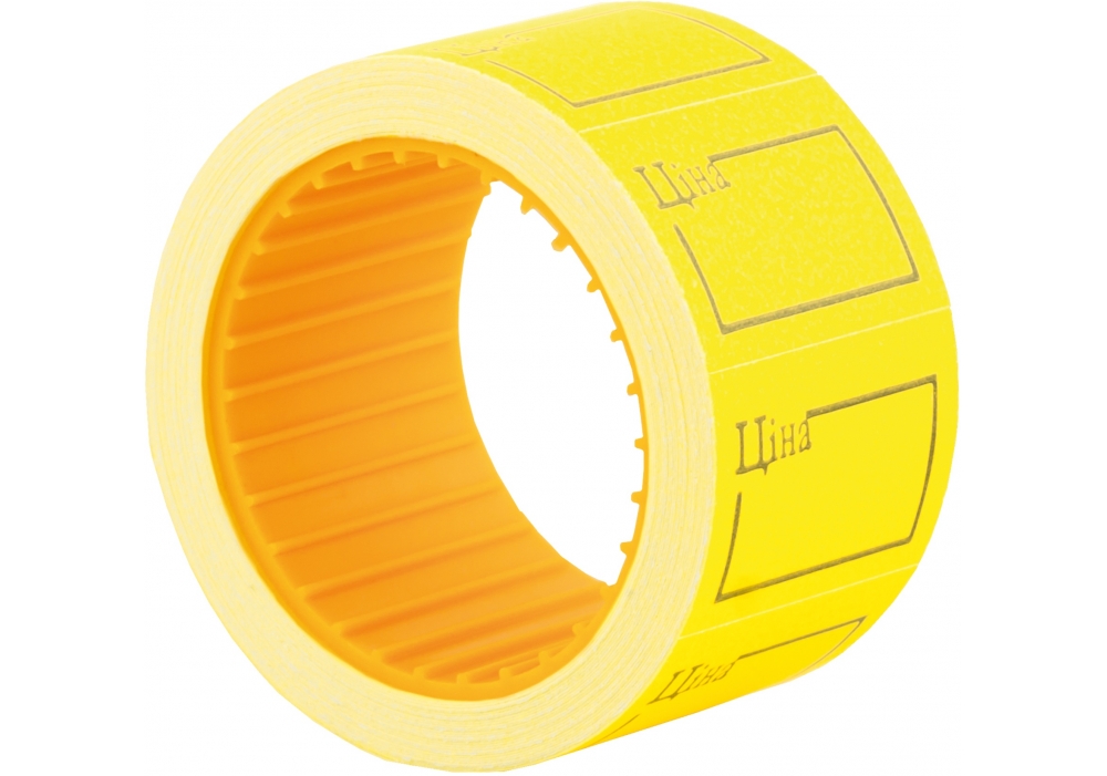 Rectangular price tag "Economix" /E21306-05/ 30x20 mm, "Price" 200 pcs/roll, yellow (10/300)