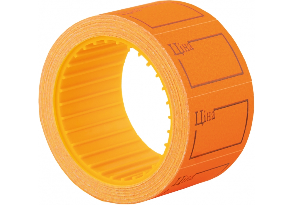 Rectangular price tag "Economix" /E21306-06/ 30x20 mm, "Price" 200 pcs/roll, orange (10/300)