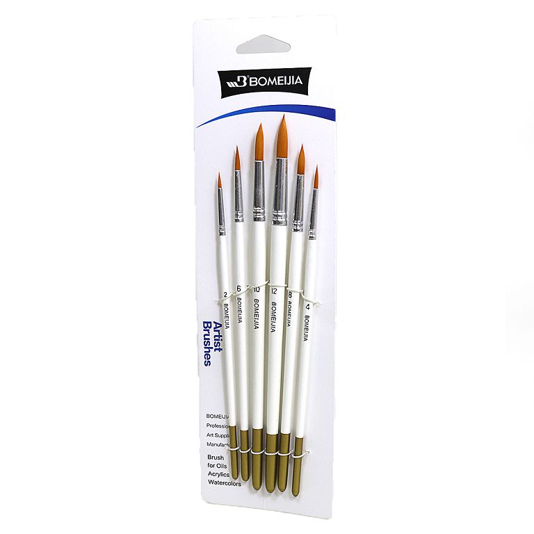 Set of brushes "JO" nylon /K1339/ 6 pcs (2,4,6,8,10,12) round (1/24/480)