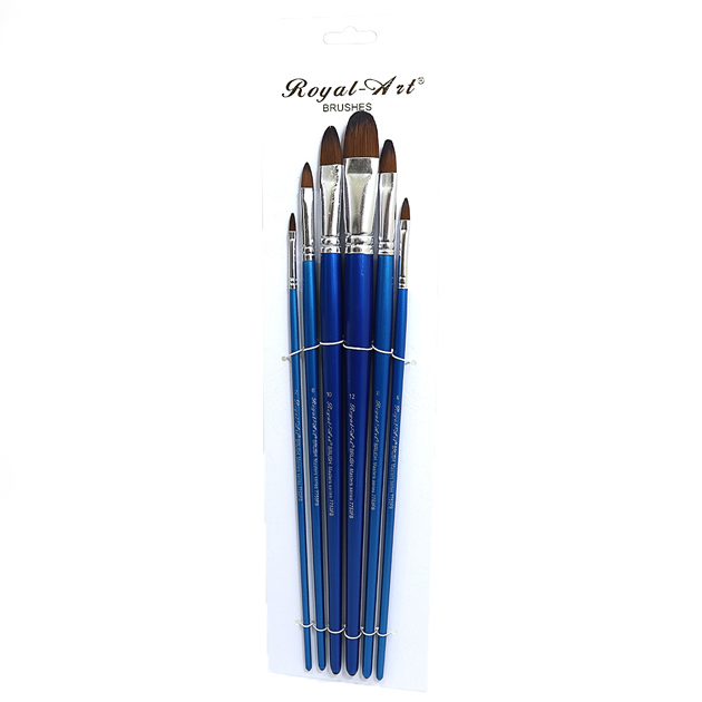 Set of brushes "Royal-Art" nylon /RA-7753FB/ 6 flat. (1/24)