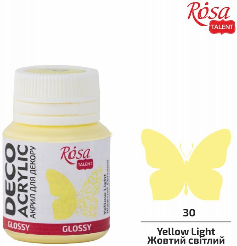 ACRYLIC for decoration "ROSA TALENT" /30/ Light yellow, glossy, 20 ml (1/140)