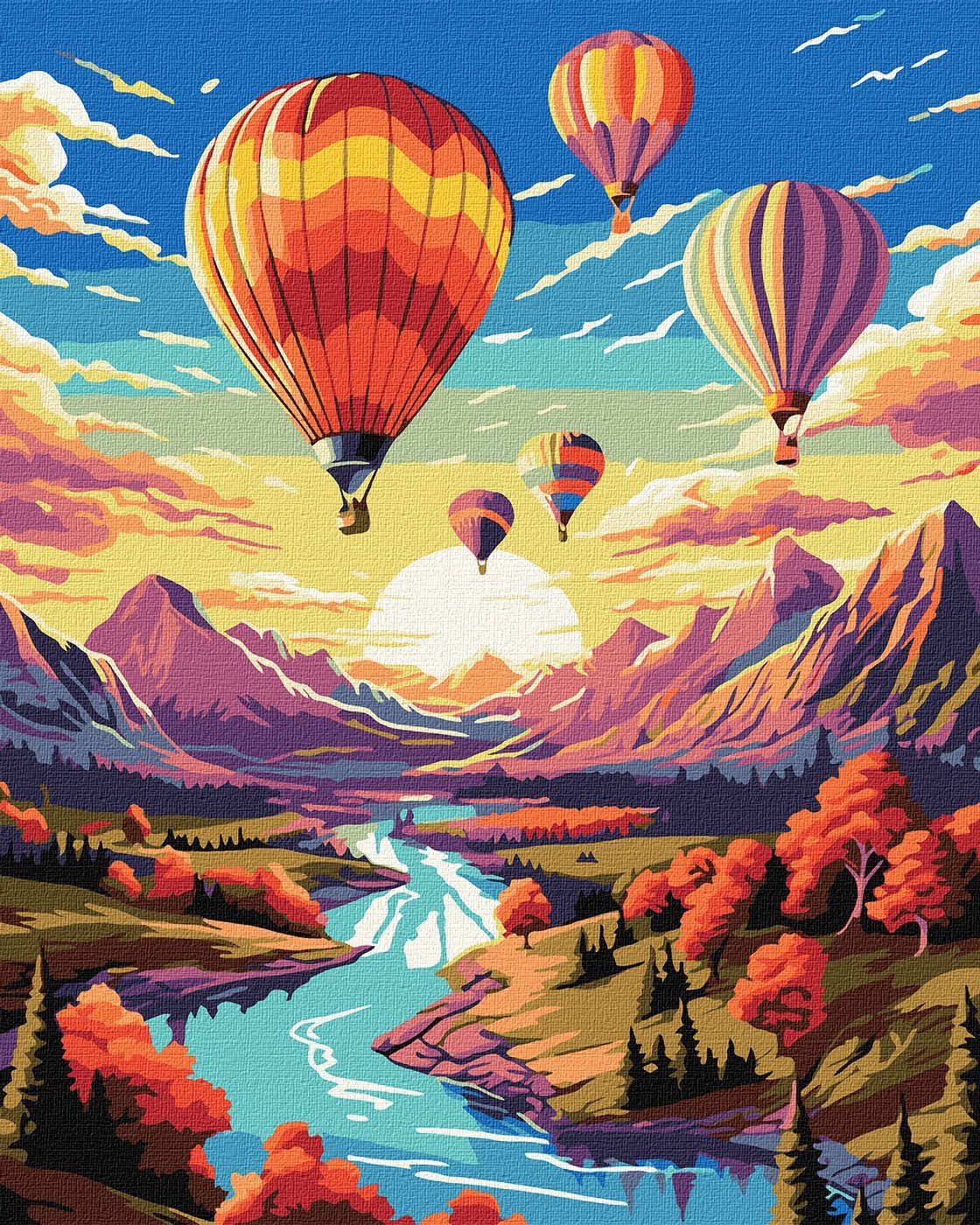 Painting by numbers "Ideyka" /KHO2897/ "Balloon Flight" 40*50cm
