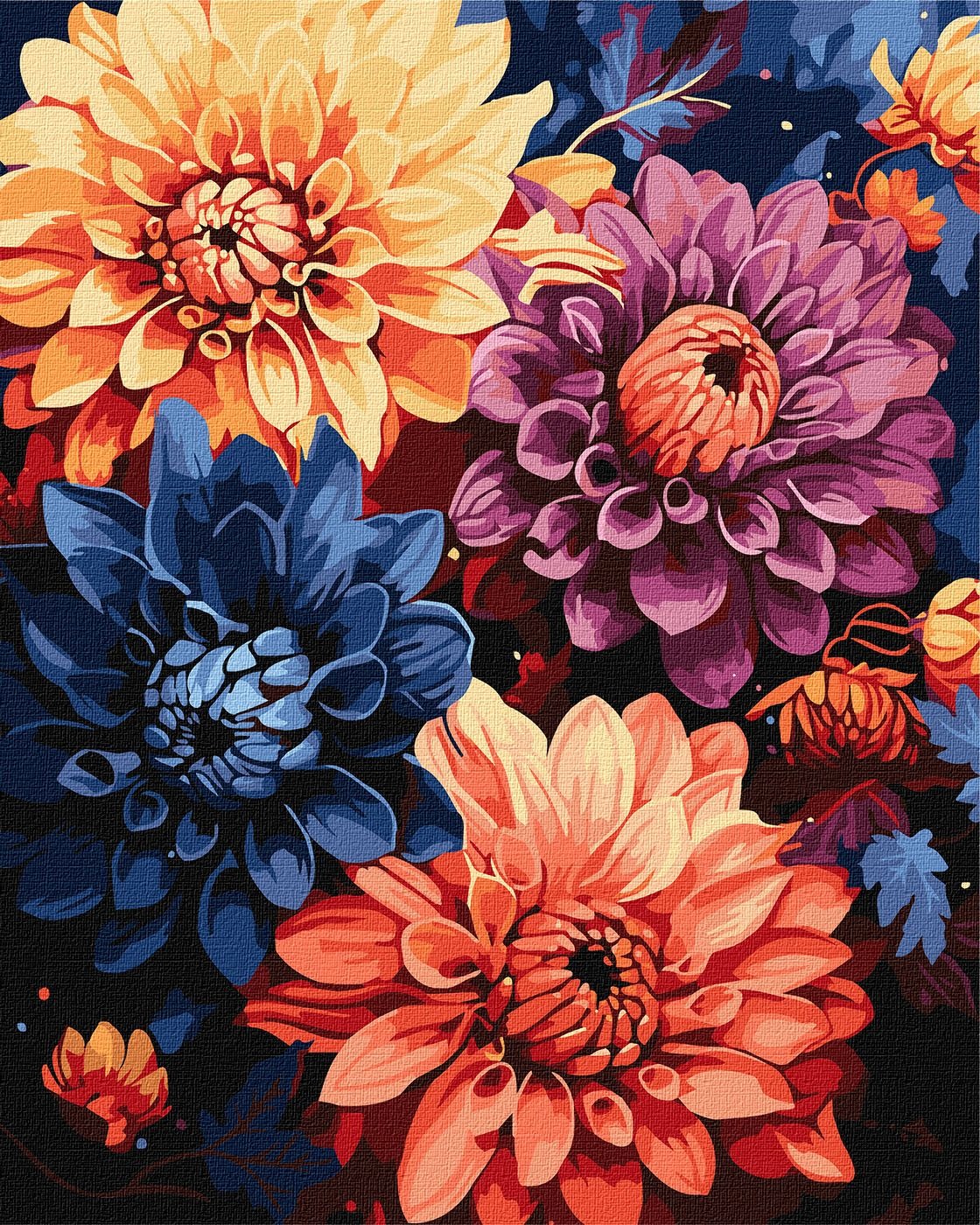 Painting by numbers "Ideyka" /KHO3248/ "Colorful dahlias" 40*50 cm