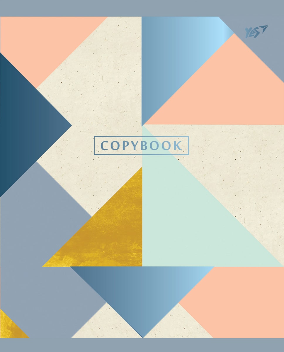 Student's notebook "YES" 24 sheets # /763251/ mat. lamination + foil blue + UV select. Abstract (10/160)