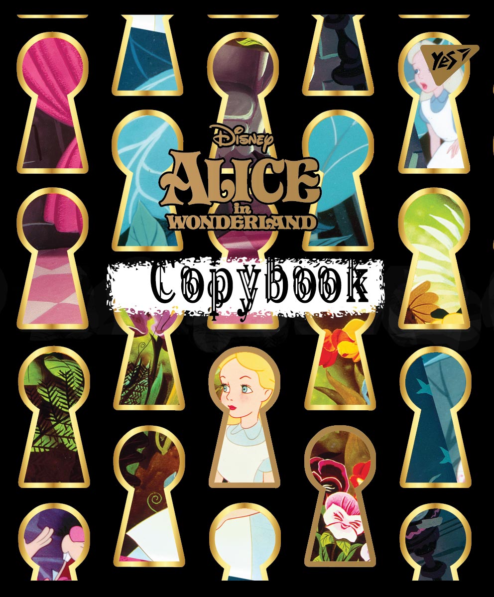 Student's notebook "YES" 12 sheets # /764214/ "ALICE" mat. VDL+soft-touch+gold foil (10/250)