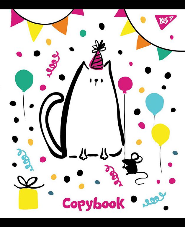 Student's notebook "YES" 12 sheets # /765146/ "Sketch animals" UV selection + glitter + soft touch (10/250)