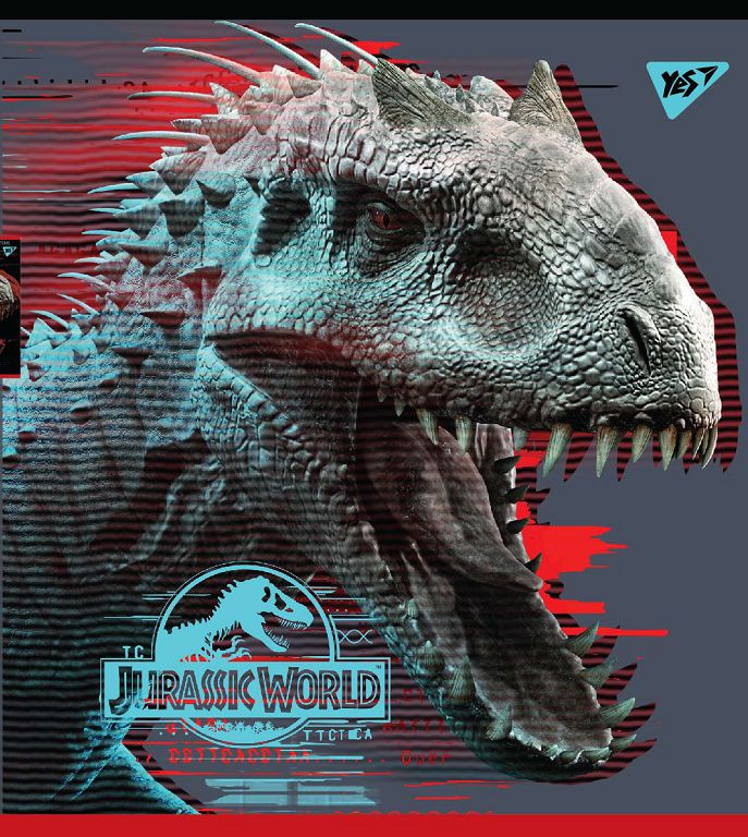 Student's notebook "YES" 18 sheets # /765317/ "Jurassic world. Science gone wrong" Iridium+hybrid selective varnish (10/200)