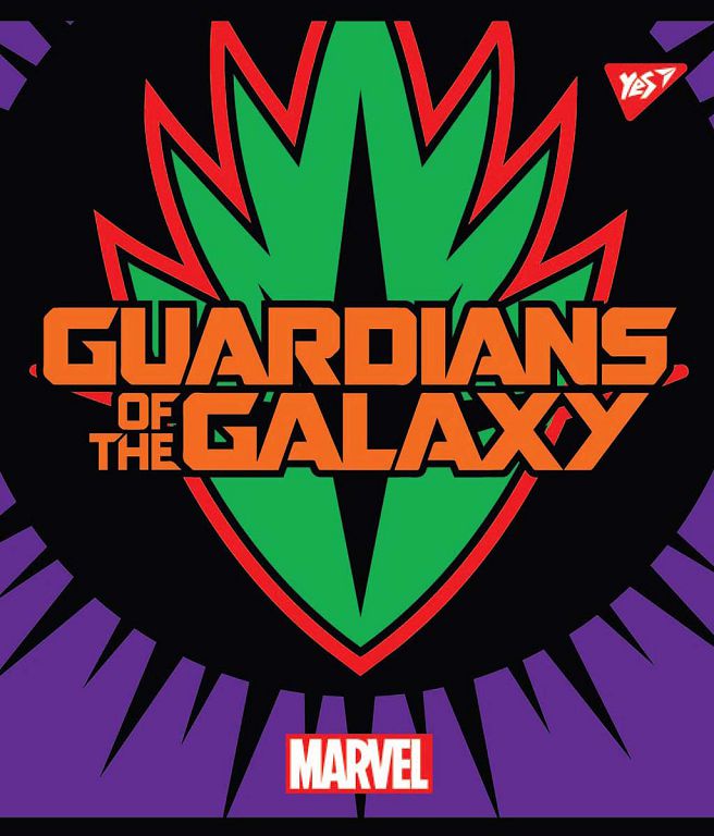Student's notebook "YES" 18 sheets # /765194/ "Marvel. Hero shields" neon+soft-touch (10/200)