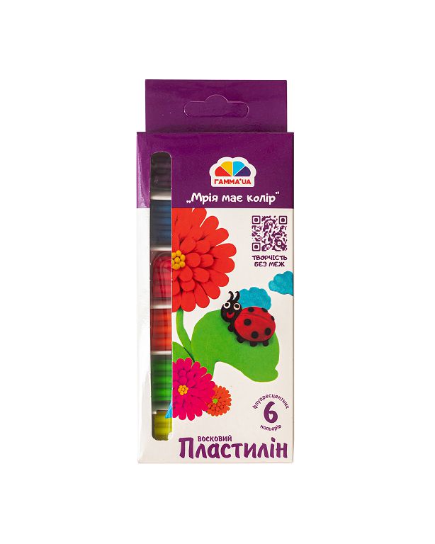 Plasticine "GAMMA'UA" 6 pcs. fluoride + stack /400304/ 90 g (1/20)