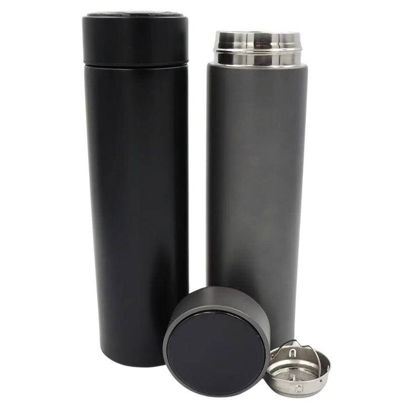 Thermos water bottle "JO" /BWH836/ "Classic" with thermometer, 500ml, double wall, LED, mix
