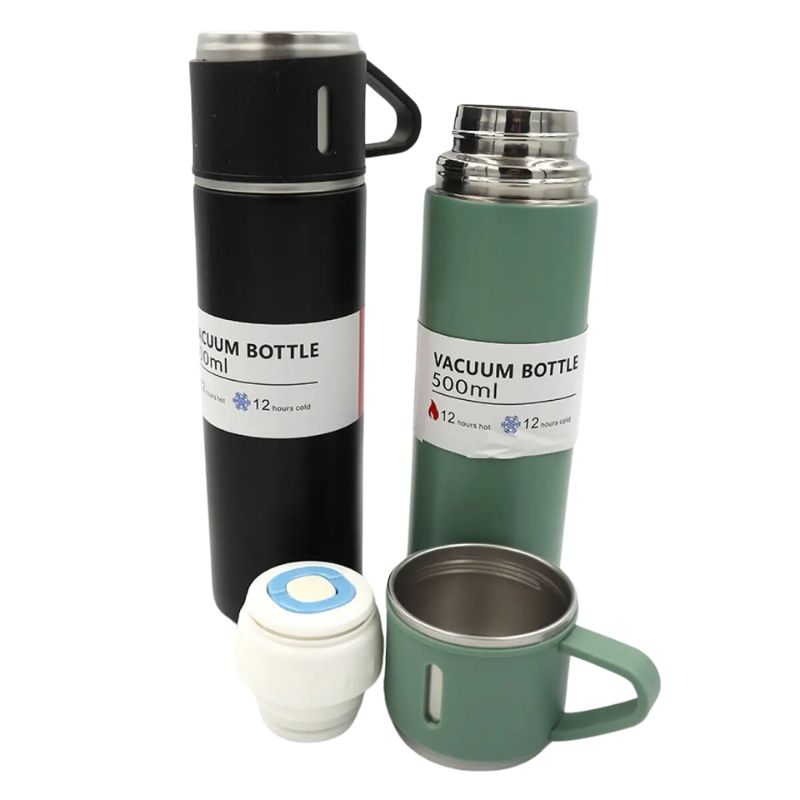 Thermos water bottle "JO" /BWK889/ "Classic" with a mug lid 500ml, double wall, mix