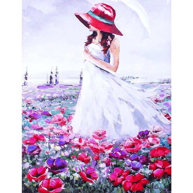 Diamond mosaic "Go to art" /178682/ Red hat 40*50 cm