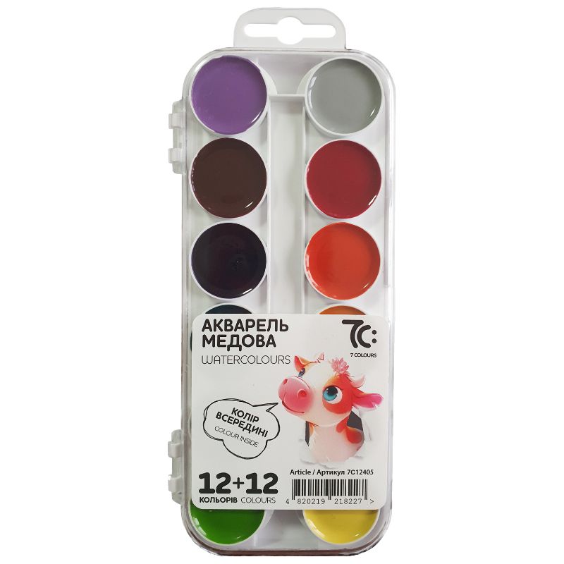 Watercolor "7C:" PLASTIC 24 pcs. /7C12405/ b/p (1/12)