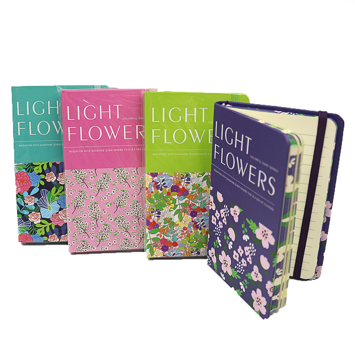 A6 rubber notebook "JO" /3782-38L / "Flower" (1/24)