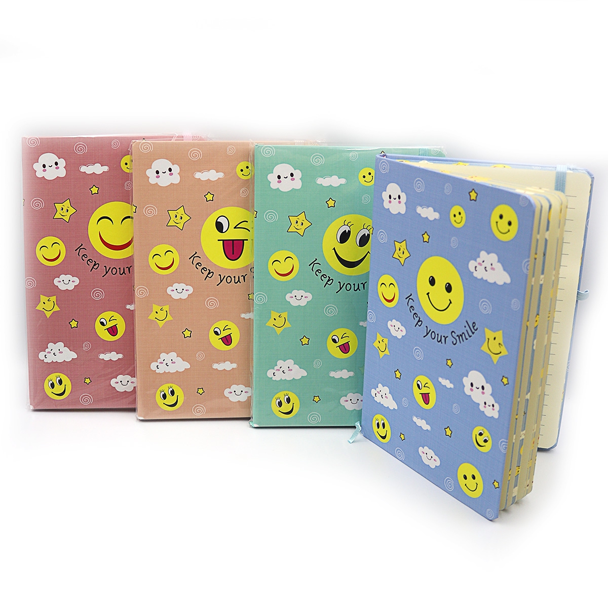 A5 rubber notebook "JO" /3783-28L / "Smile" (1/16)