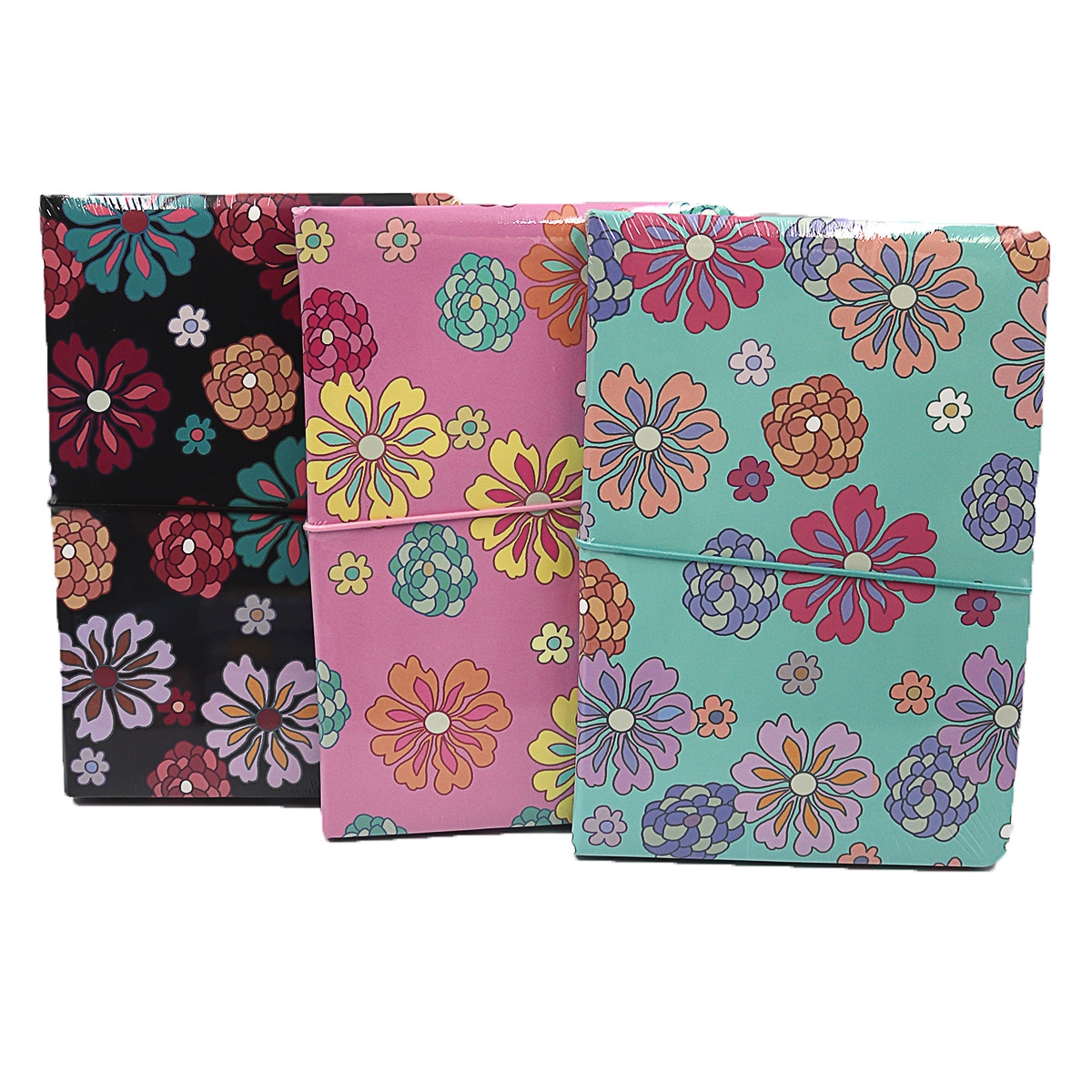 A5 rubber notebook "JO" /6802-1 / "Flowers" (1/12)