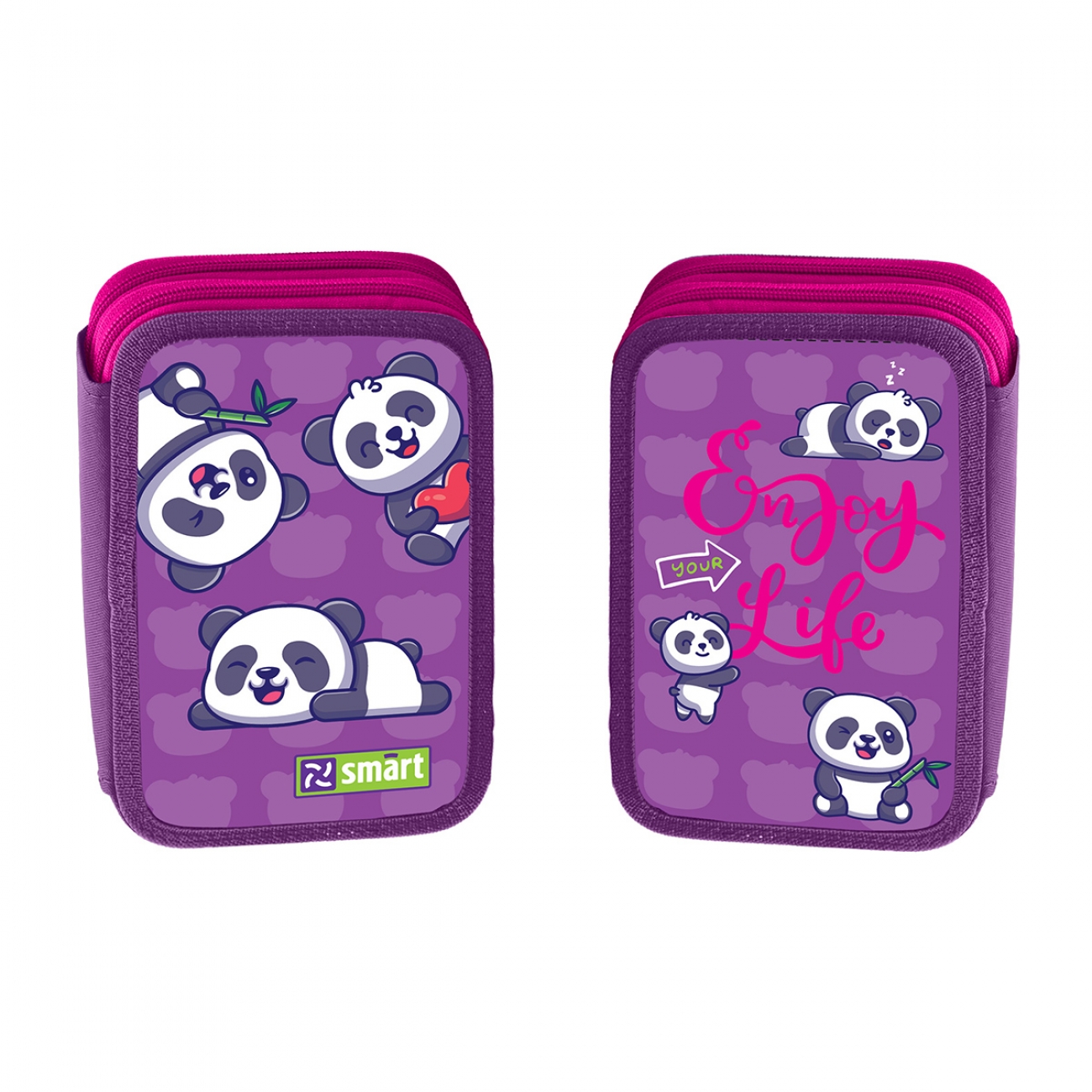 Hard pencil case "Smart" /533274/ 2 section. HP-01 Hi Panda! (1/50)