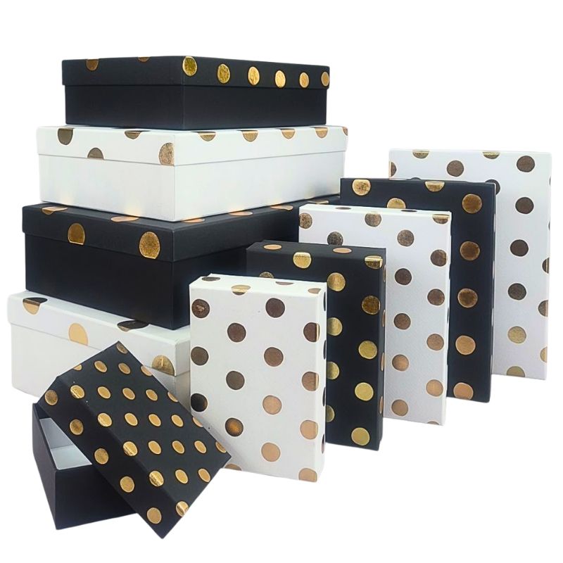 Gift box /271074/ Golden peas, rectangular 10 pcs/pack, 37x27x11-14.5x10x5cm