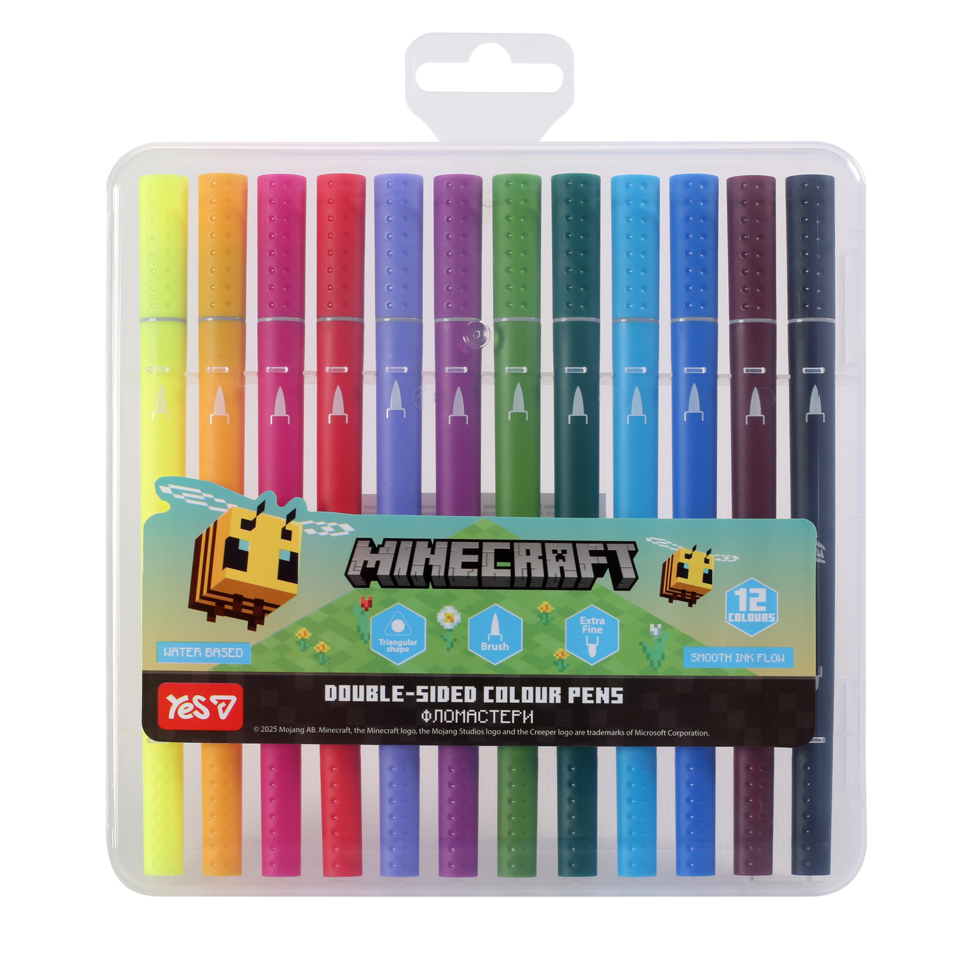 Felt-tip pens "YES" 12 pcs. /650596/ DOUBLE-SIDED "Minecraft.Spring" (1/12/72)