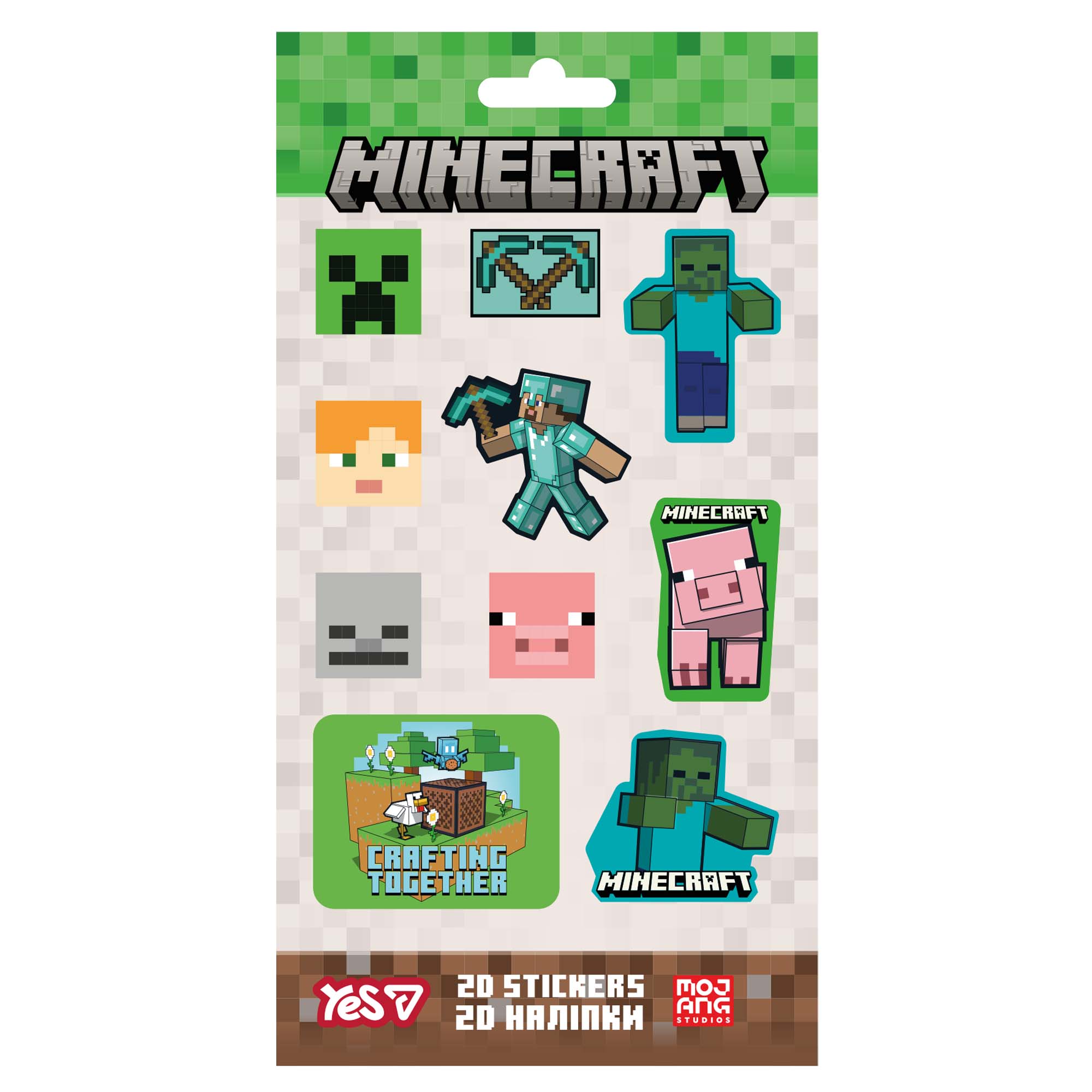 Наліпка "YES" /708529/ 2D "Minecraft" (1/10/100)