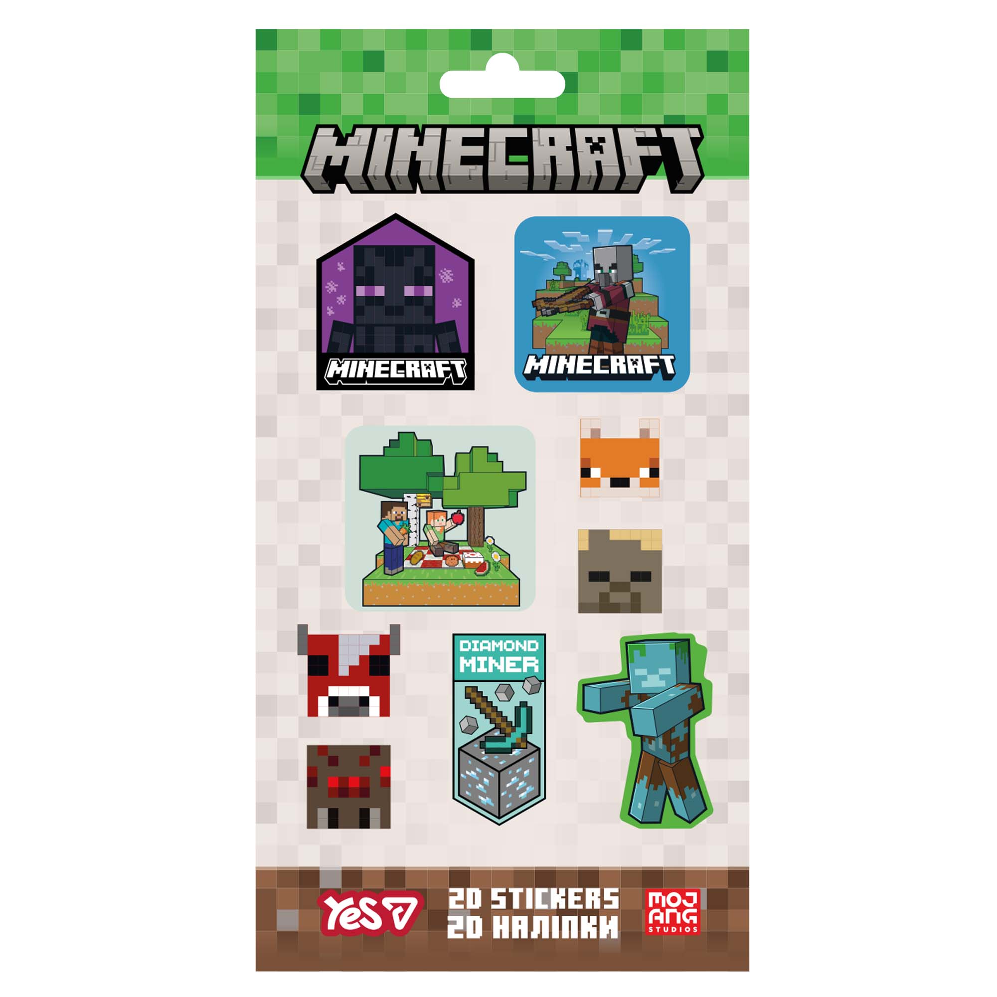 Наліпка "YES" /708531/ 2D "Minecraft Characters" (1/10/100)
